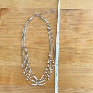 Sterling silver and pearl necklace